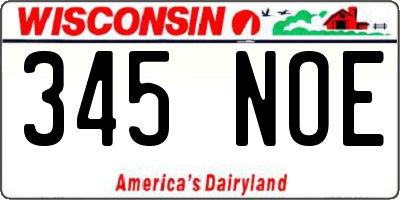 WI license plate 345NOE