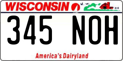 WI license plate 345NOH