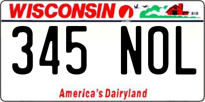 WI license plate 345NOL