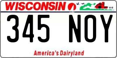 WI license plate 345NOY