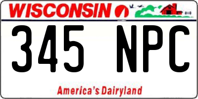 WI license plate 345NPC