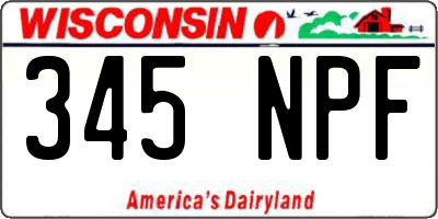 WI license plate 345NPF