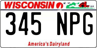 WI license plate 345NPG