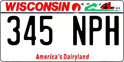 WI license plate 345NPH