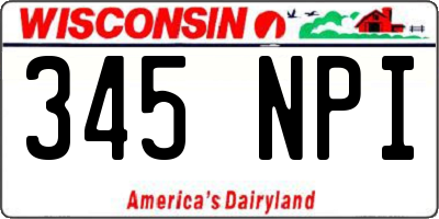 WI license plate 345NPI