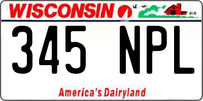 WI license plate 345NPL