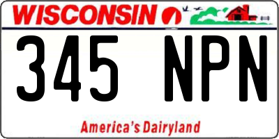WI license plate 345NPN