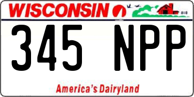 WI license plate 345NPP