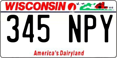 WI license plate 345NPY