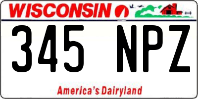 WI license plate 345NPZ