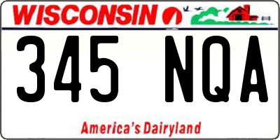 WI license plate 345NQA
