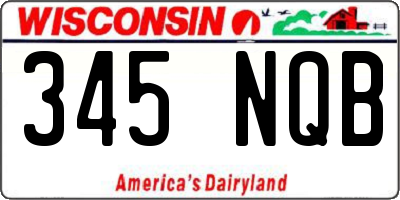WI license plate 345NQB