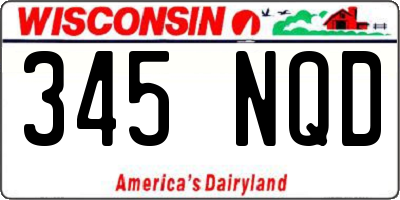 WI license plate 345NQD