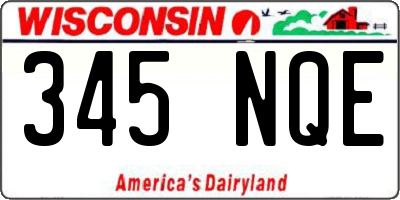 WI license plate 345NQE