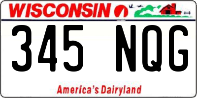 WI license plate 345NQG