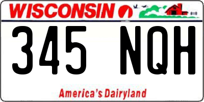 WI license plate 345NQH