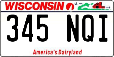 WI license plate 345NQI