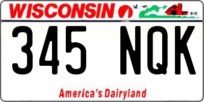 WI license plate 345NQK