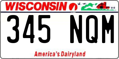 WI license plate 345NQM