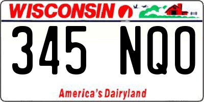 WI license plate 345NQO