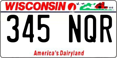 WI license plate 345NQR