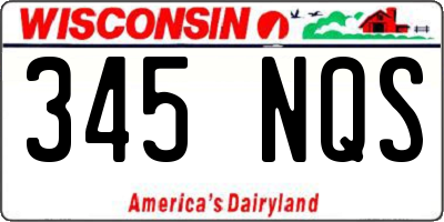WI license plate 345NQS