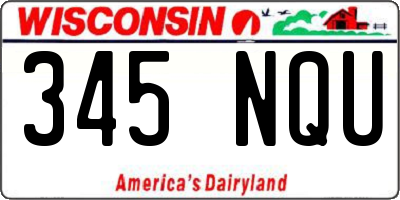WI license plate 345NQU