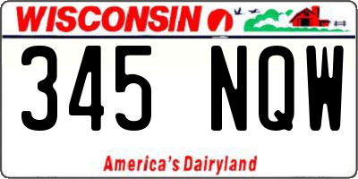 WI license plate 345NQW