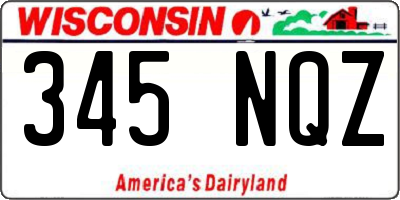 WI license plate 345NQZ