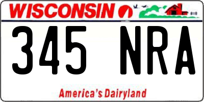 WI license plate 345NRA