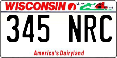 WI license plate 345NRC