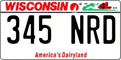 WI license plate 345NRD
