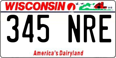 WI license plate 345NRE