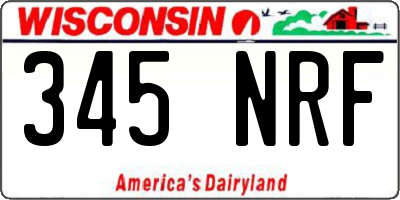 WI license plate 345NRF
