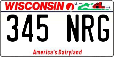 WI license plate 345NRG