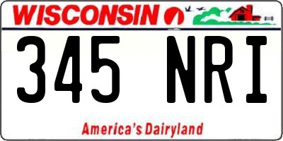 WI license plate 345NRI