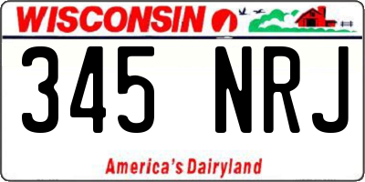 WI license plate 345NRJ