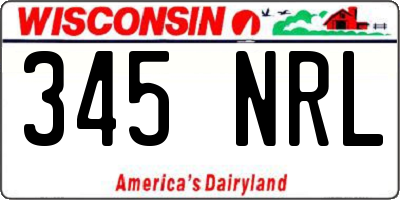 WI license plate 345NRL