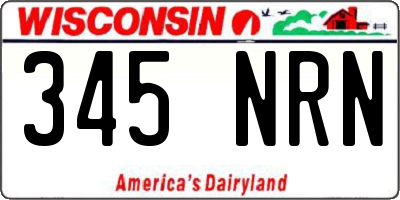WI license plate 345NRN