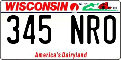 WI license plate 345NRO