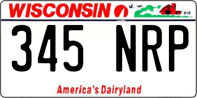 WI license plate 345NRP