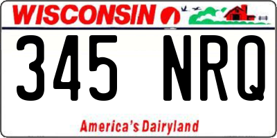 WI license plate 345NRQ