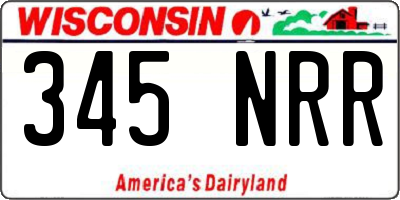 WI license plate 345NRR