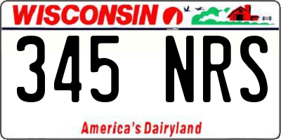 WI license plate 345NRS