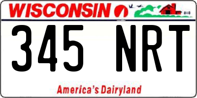WI license plate 345NRT