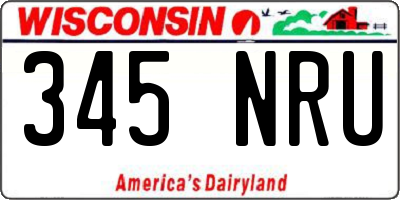 WI license plate 345NRU
