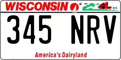 WI license plate 345NRV