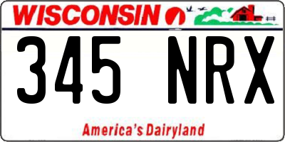 WI license plate 345NRX
