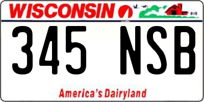 WI license plate 345NSB
