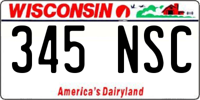 WI license plate 345NSC